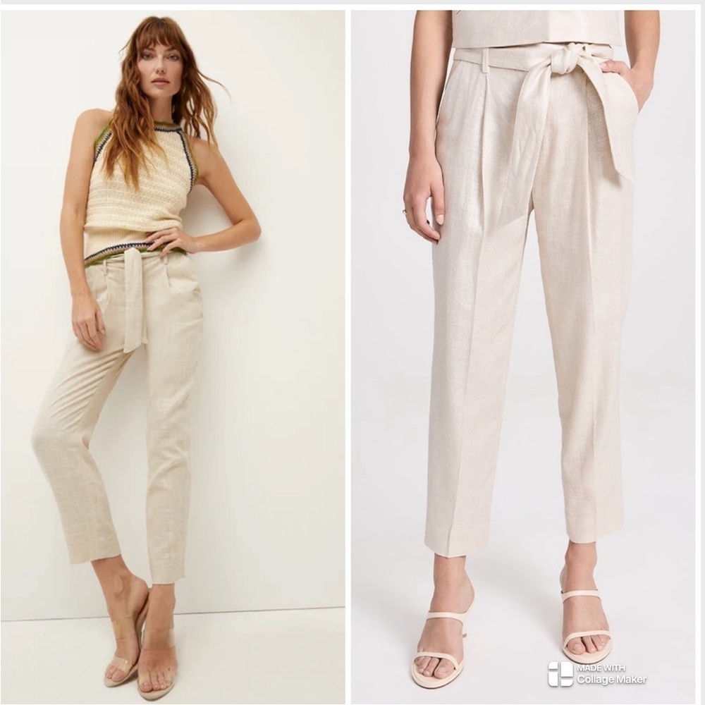 Veronica Beard zelly silver linen pants NWT